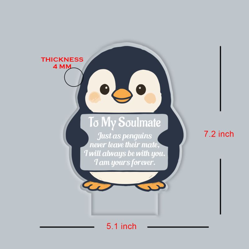 Couples Led Night Lamp Gift Item for Wedding, Anniversary, Birthday & Valentine's Day Romantic Gift for Couples Multicolored Light (to My Soulmate Gift)